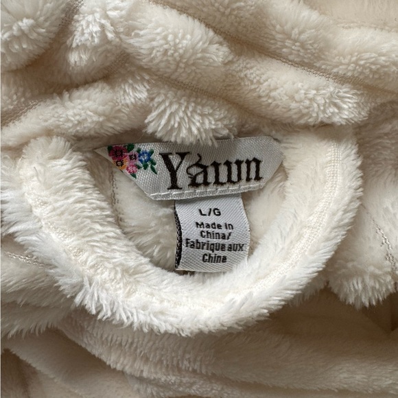 Yawn Off White Cream Robe Size Large Neutral Loungewear Lounging Comfy Cozy - Picture 9 of 11